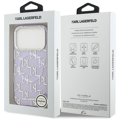Karl Lagerfeld IML KL Monogram MagSafe Case for iPhone 17 Pro Max - Purple
