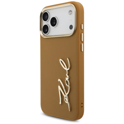 Karl Lagerfeld Karl Script Logo Case for iPhone 17 Pro Max - Brown