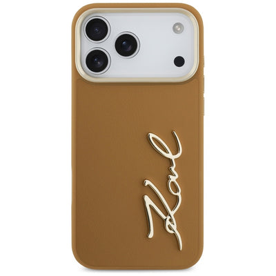 Karl Lagerfeld Karl Script Logo Case for iPhone 17 Pro Max - Brown