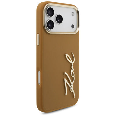 Karl Lagerfeld Karl Script Logo Case for iPhone 17 Pro Max - Brown