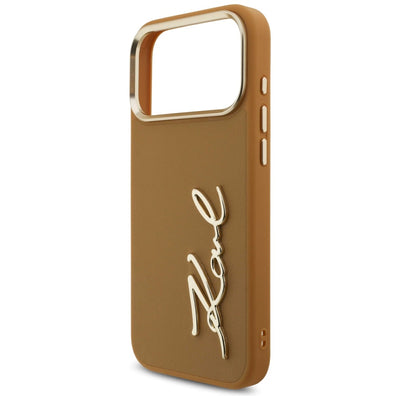 Karl Lagerfeld Karl Script Logo Case for iPhone 17 Pro Max - Brown