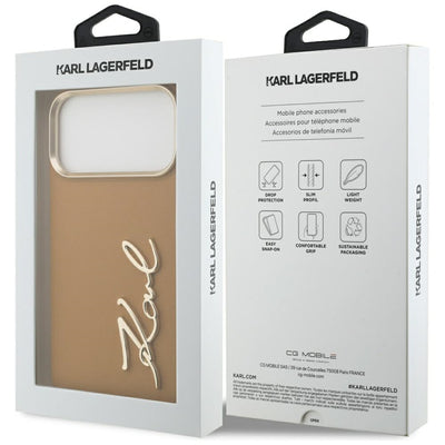 Karl Lagerfeld Karl Script Logo Case for iPhone 17 Pro Max - Brown
