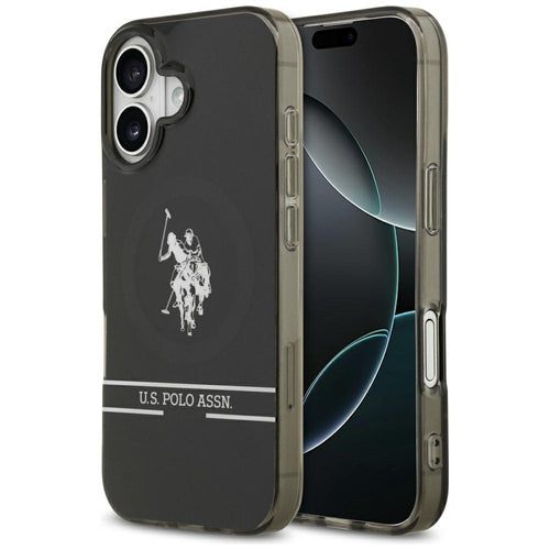 US Polo DH and Bottom Stripe Logo MagSafe iPhone 17 Case - Black — U.S. Polo Assn.
