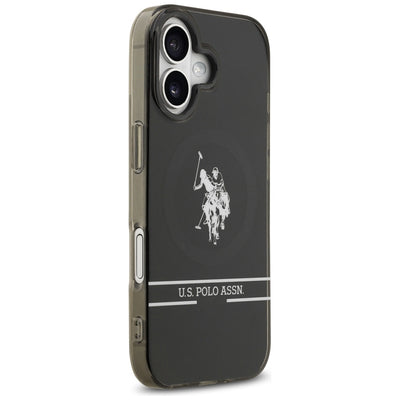 US Polo DH and Bottom Stripe Logo MagSafe iPhone 17 Case - Black — U.S. Polo Assn.