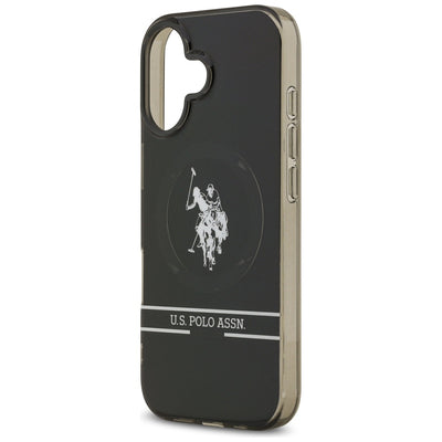 US Polo DH and Bottom Stripe Logo MagSafe iPhone 17 Case - Black — U.S. Polo Assn.