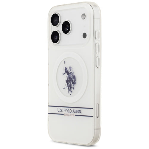 US Polo DH and Bottom Stripe Logo MagSafe Case for iPhone 17 Pro - White — U.S. Polo Assn.
