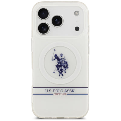 US Polo DH and Bottom Stripe Logo MagSafe Case for iPhone 17 Pro - White — U.S. Polo Assn.