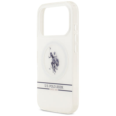 US Polo DH and Bottom Stripe Logo MagSafe Case for iPhone 17 Pro - White — U.S. Polo Assn.
