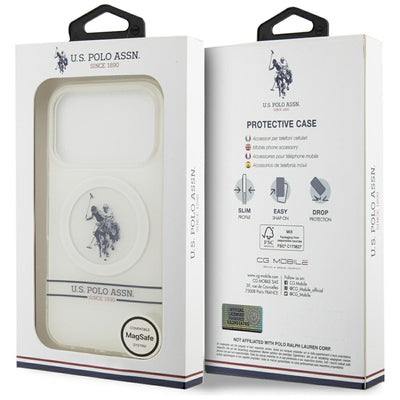 US Polo DH and Bottom Stripe Logo MagSafe Case for iPhone 17 Pro - White — U.S. Polo Assn.