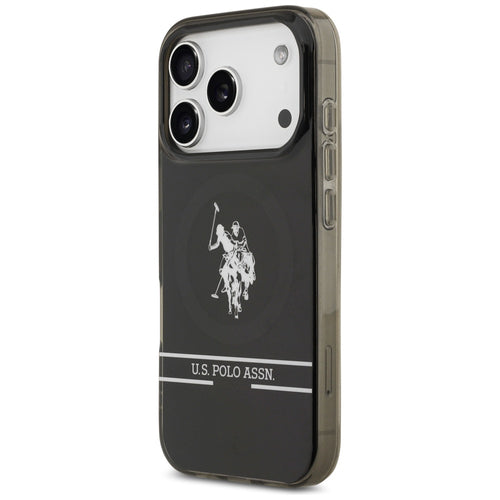 US Polo DH and Bottom Stripe Logo MagSafe Case for iPhone 17 Pro - Black — U.S. Polo Assn.