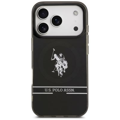 US Polo DH and Bottom Stripe Logo MagSafe Case for iPhone 17 Pro - Black — U.S. Polo Assn.