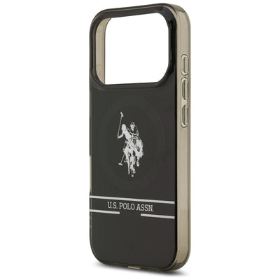 US Polo DH and Bottom Stripe Logo MagSafe Case for iPhone 17 Pro - Black — U.S. Polo Assn.