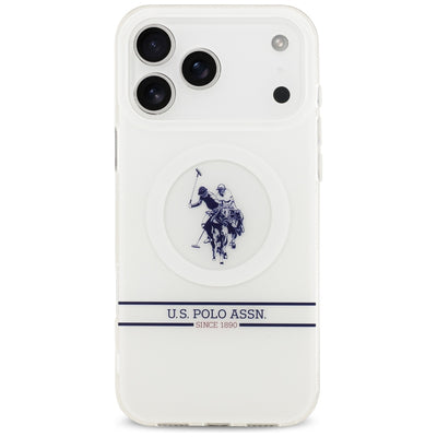 US Polo DH and Bottom Stripe Logo MagSafe Case for iPhone 17 Pro Max - White — U.S. Polo Assn.