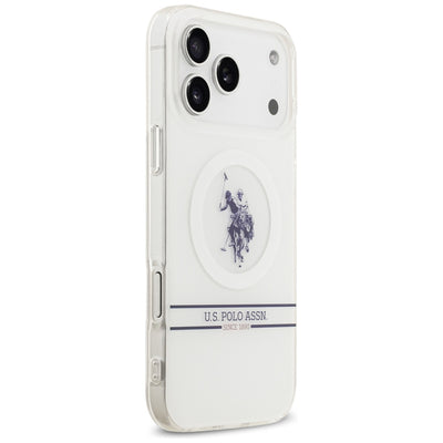 US Polo DH and Bottom Stripe Logo MagSafe Case for iPhone 17 Pro Max - White — U.S. Polo Assn.