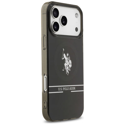 US Polo DH and Bottom Stripe Logo MagSafe Case for iPhone 17 Pro Max - Black — U.S. Polo Assn.