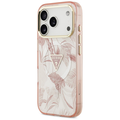 Guess Jungle Tonal Triangle MagSafe Case for iPhone 17 Pro Max - Pink