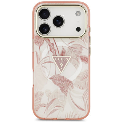 Guess Jungle Tonal Triangle MagSafe Case for iPhone 17 Pro Max - Pink