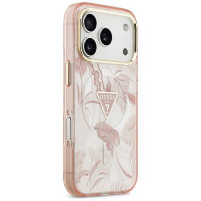 Guess Jungle Tonal Triangle MagSafe Case for iPhone 17 Pro Max - Pink