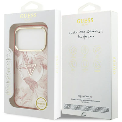 Guess Jungle Tonal Triangle MagSafe Case for iPhone 17 Pro Max - Pink
