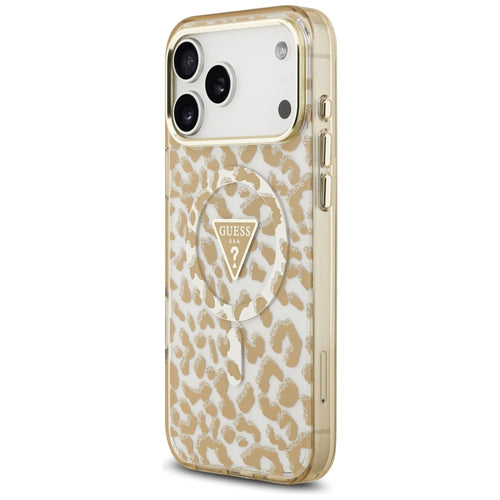 Guess Leopard Glitter MagSafe Case for iPhone 17 Pro Max - Brown