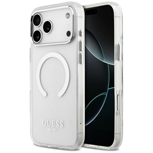 Guess Metal Outline MagSafe case for iPhone 17 Pro Max - silver