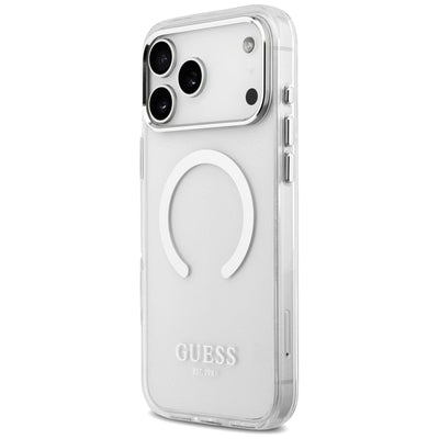 Guess Metal Outline MagSafe case for iPhone 17 Pro Max - silver