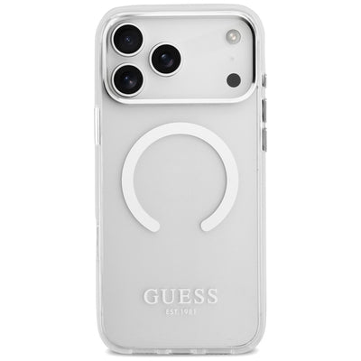 Guess Metal Outline MagSafe case for iPhone 17 Pro Max - silver