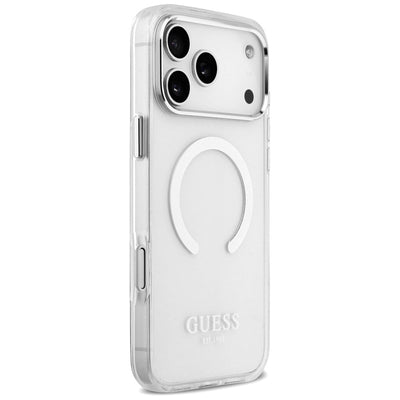 Guess Metal Outline MagSafe case for iPhone 17 Pro Max - silver