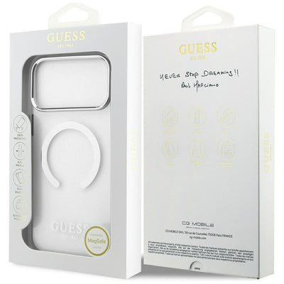 Guess Metal Outline MagSafe case for iPhone 17 Pro Max - silver
