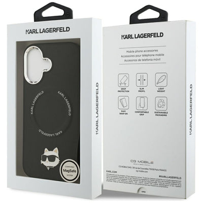 Karl Lagerfeld Choupette Pin MagSafe Case for iPhone 17 - Black