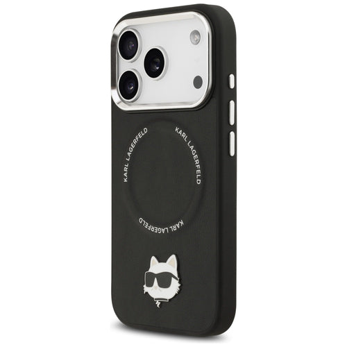 Karl Lagerfeld Choupette Pin MagSafe Case for iPhone 17 Pro - Black