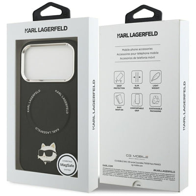 Karl Lagerfeld Choupette Pin MagSafe Case for iPhone 17 Pro - Black
