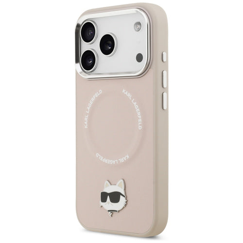 Karl Lagerfeld Choupette Pin MagSafe Case for iPhone 17 Pro Max - Pink