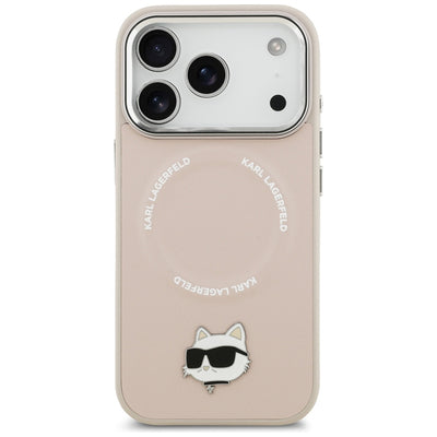 Karl Lagerfeld Choupette Pin MagSafe Case for iPhone 17 Pro Max - Pink