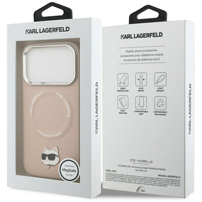Karl Lagerfeld Choupette Pin MagSafe Case for iPhone 17 Pro Max - Pink