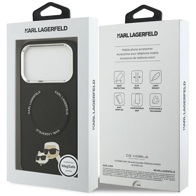 Karl Lagerfeld Karl &amp; Choupette Pins MagSafe Case for iPhone 17 Pro - Black