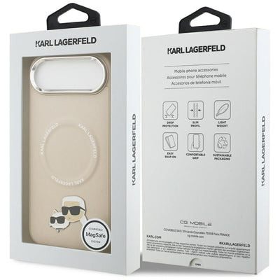 Karl Lagerfeld Karl &amp; Choupette Pins MagSafe Case for iPhone Air - Beige