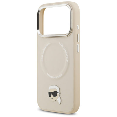 Karl Lagerfeld Karl Pin MagSafe Case for iPhone 17 Pro Max - Beige