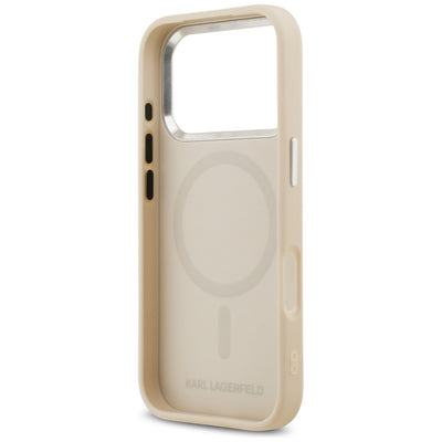Karl Lagerfeld Karl Pin MagSafe Case for iPhone 17 Pro Max - Beige