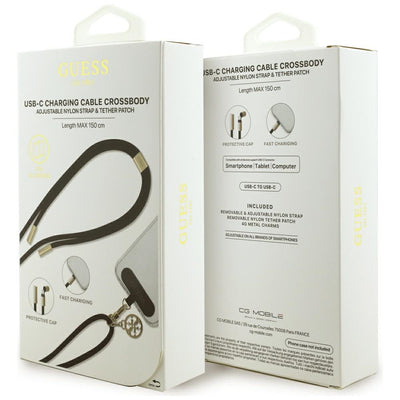 Guess CBDY 4G Charm USB-C / USB-C Cable 150cm - Black