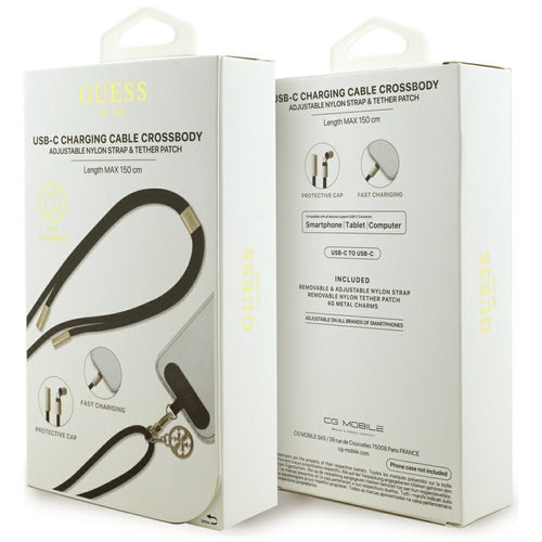 Guess CBDY 4G Charm USB-C / USB-C Cable 150cm - Black
