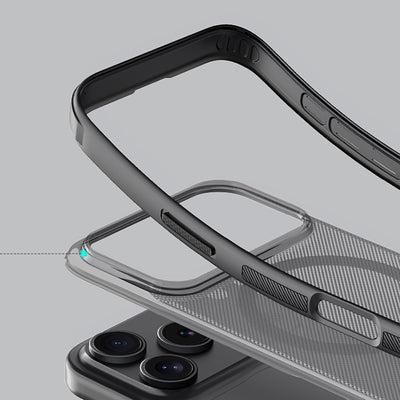 Super Frosted Shield Pro Magnetic Case IP17 Pro Transparent black — Nillkin