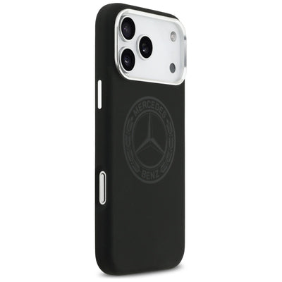 Mercedes Silicone Vintage Logo MagSafe Case for iPhone 17 Pro Max - Black