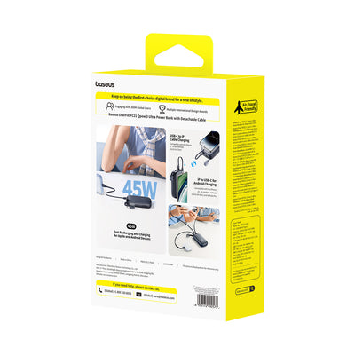Baseus EnerFill FC21 Qpow 3 Ultra 20000mAh 45W Power Bank with Digital Display and Included Cable - Black