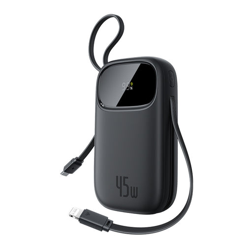 Baseus EnerFill FC31 20000mAh 45W Power Bank with Display with USB-C and Lightning Cables - Black