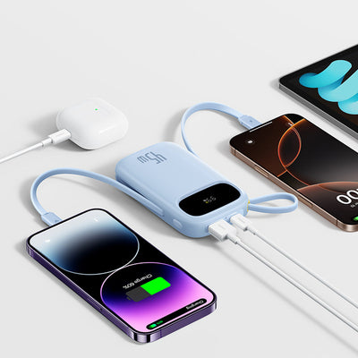 Baseus EnerFill FC31 20000mAh 45W Power Bank with Display with USB-C and Lightning Cables - Blue