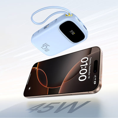 Baseus EnerFill FC31 20000mAh 45W Power Bank with Display with USB-C and Lightning Cables - Blue