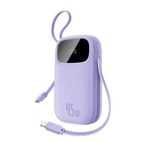 Baseus EnerFill FC31 20000mAh 45W Power Bank with Display with USB-C and Lightning Cables - Purple