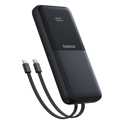Baseus Lipow 10000mAh 22.5W Powerbank with Dual Built-in Cable with Display (with additional black Baseus Simple USB-A - USB-