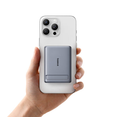 Baseus PicoGo AM31 Qi2 5000mAh 20W Ultra-Thin MagSafe Compatible Power Bank with Stand and Baseus Simple USB-C 20cm Braided C